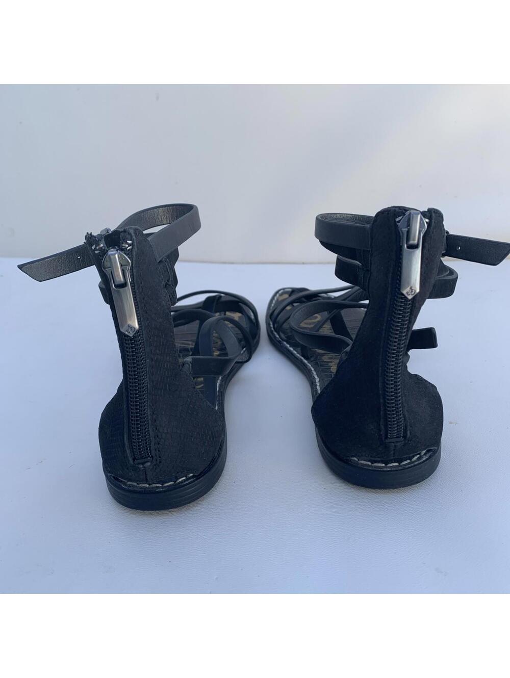 Sam Edelman Gladiator Sandals Black Flats Sz 9 Womens - Picture 9 of 11
